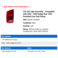 thumbnail image 2 of Left Tail Light Assembly - Compatible with 2002 - 2006 Dodge Ram 1500 Extended Crew Cab Pickup 2003 2004 2005, 2 of 2