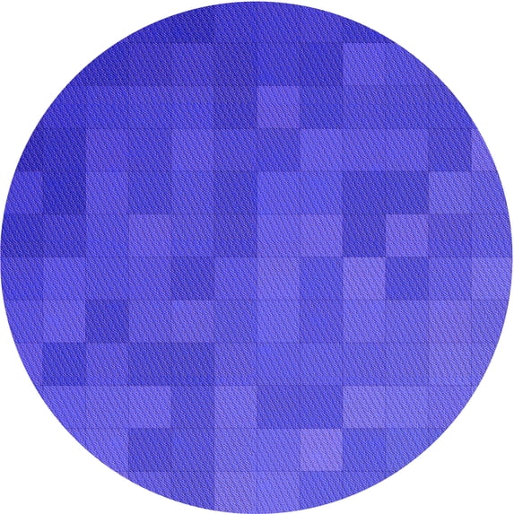 Ahgly Company Machine Washable Indoor Round Transitional Light Slate Blue Area Rugs, 6' Round