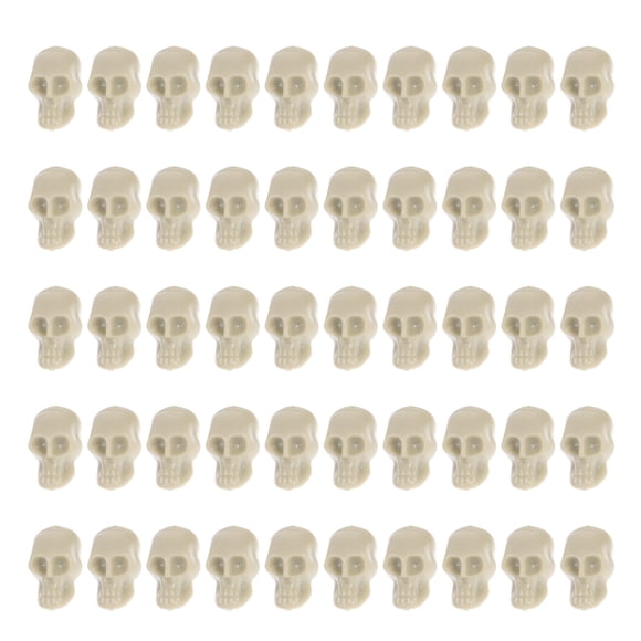 50Pcs Miniature Plastic Skull Heads Decor Halloween Realistic Skeleton Skulls Ornament