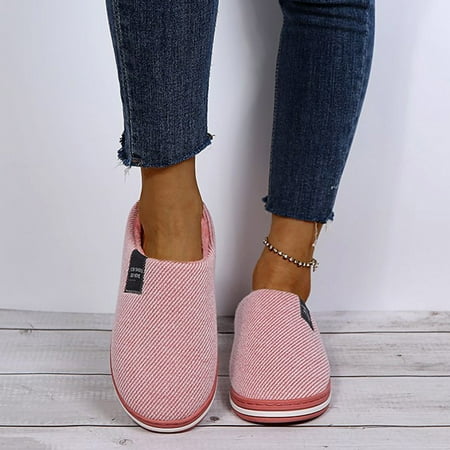 

Tangnade House Slippers for Women Cotton Slippers Autumn And Winter Home Thick-Soled Warm Plush Slippers