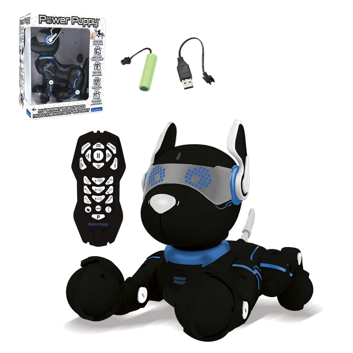 Lexibook Power Puppy Smart Robot Dog, Programmable, Black