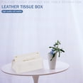 thumbnail image 5 of Caja de pañuelos Servilleta de escritorio de cuero plegable Contenedor de papel (A) Blanco, 5 of 5