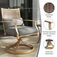 thumbnail image 6 of Poteban Patio Swivel Chairs Set of 6, Outdoor Dining Chairs with Deep Seat Cushion, All Weather Swivel Rocker Chairs with Hand-Painted Metal Frame, for Backyard Deck Lawn (Gray), 6 of 8