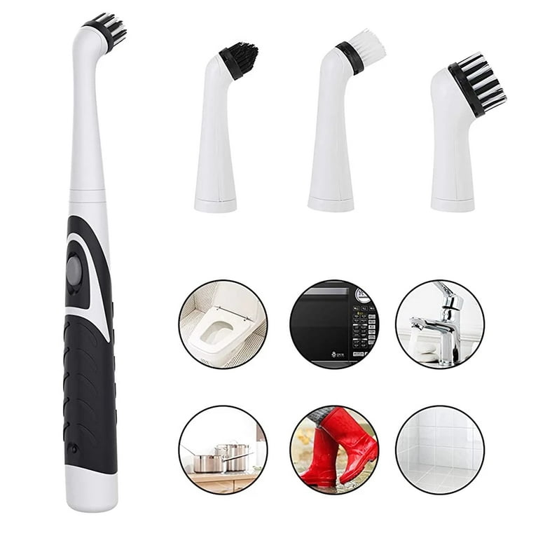 4 In 1 Mini Portable Electric Cleaning Scrubber 4 Heads Electric Spin Household  Cleaning Brushes for Kitchen Bathroom Floor Shower Tile Tub Home Cleaner  Family Cleaning Helper 