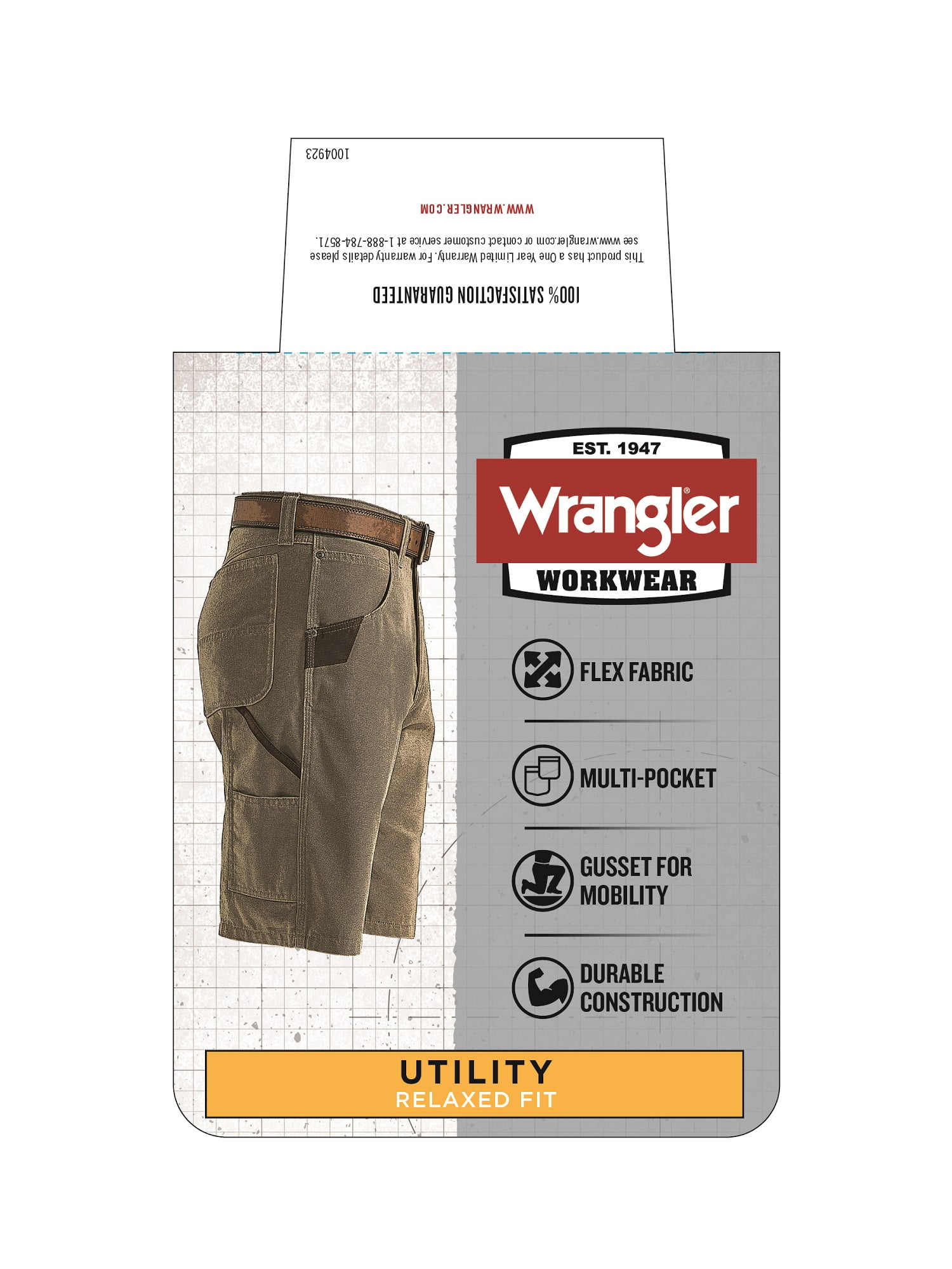 Wrangler® Men's Workwear Utility Canvas Short with Tool Pockets