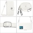 thumbnail image 4 of for Motorola Edge 40 Neo Wallet Case, Elegant Card Holder Cash Slot PU Leather Kickstand Shoulder Strap Shockproof Protective Flip Women Girls Case Cover for Moto G 5G 2023, White, 4 of 6