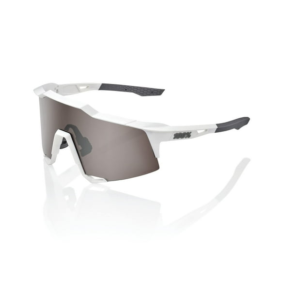 Gafas de Sol para Ciclismo 100% SPEEDCRAFT Blanco Mate con Lentes Plateadas