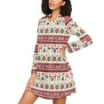 thumbnail image 3 of joogoo Christmas Tree Elk Ethnic Women's Long Sleeve Nightgown Sleepwear L, 3 of 8