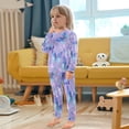 thumbnail image 5 of RMDQTR Cotton Pajama Set - 95% Cotton Soft Breathable Elastic Waist Round Neck Sleepwear for 18M-8Y Watercolor Beautiful Blue Butterflies, 5 of 7