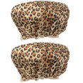 thumbnail image 1 of 2pcs Shower Caps Double-layer PEVA Waterproof Elastic Bathing Caps Hair Protective Caps (Leopard Print), 1 of 6