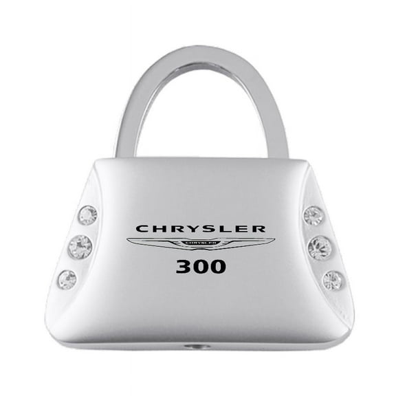 Chrysler 300 Jeweled Purse Shape Key Ring (Silver)