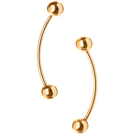 Silver Ball Drop - Pori Jewelers 18kt Gold-Plated Sterling Silver Ball Bar Drop Earrings