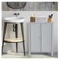 thumbnail image 4 of Drevy Bathroom Floor Cabinet - Freestanding Side Storage Organizer with Double Doors & Adjustable Shelf, Wooden Storage Cabinet for Living Room, Bedroom, Kitchen, Entryway (Grey), 4 of 8