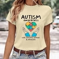 thumbnail image 2 of Bibifish Womens Tee Tops Autism Awareness Print Soft Breathable Regular Fit Crewneck Short-Sleeve Tee Tops Summer Daily Commute Chic Wear, 2 of 4