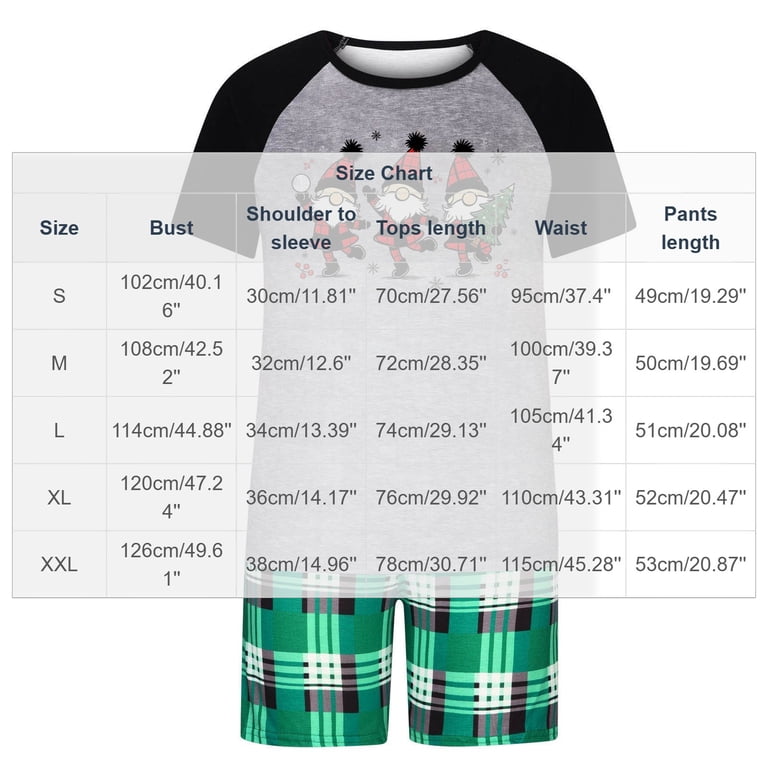Lyfzbd Matching Family Christmas Pajamas Set Gnome Graphic Short Sleeve ...