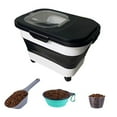 thumbnail image 1 of CHOK 30 Lbs Rice Storage Container/20 Lbs Pet Food Storage Container  Foldable Pet Food Storage Bin with Visible Lids Locking Seal & Bowl Apply for the Storage of Grains Pet food Gray, 1 of 14