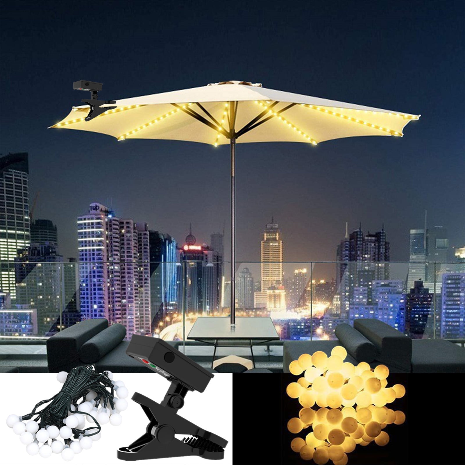 matoen Solar Patio Umbrella Lights Cordless Parasol String Lights With Clip Umbrella  Pole Light Solar Powered For Umbrella Outdoor Lighting Beach Garde |  Walmart Canada