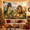 thumbnail image 3 of Floral Garden Family with Dinosaurs Prehistoric Left Long, Mystical Fantasy for Space Lovers, Galaxy Room Decor, Valentine'S Day Gift, Tapestry Wall Hanging for Bedroom and Dorm, 3 of 7