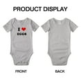 thumbnail image 3 of I Heart Eggs Love Food Funny Baby Bodysuits (Gray, 3-6 Months), 3 of 5