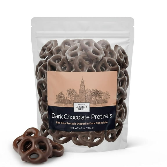 Liberty Bell Real Dark Chocolate Covered Mini Pretzels, 40 Ounce Tube