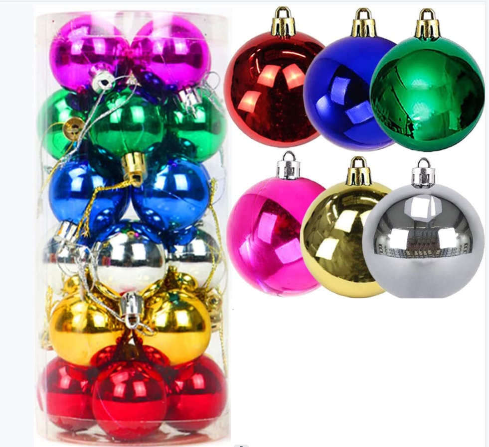 Christmas Balls,24 Pack Christmas Ball Ornaments Shatterproof Christmas