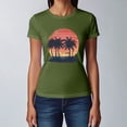 thumbnail image 3 of NAMTYQX Blouses for Women Short Sleeve Loose Fit Cool Simple Pattern Scoop Neck Stretch Plus Size Fullprint Tops for Women Trendy Summer Army Green Size L, 3 of 5