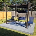 thumbnail image 4 of PURPLE LEAF Pergola 10' X 10' Outdoor Retractable Pergola Canopy with Sun Shade Canopy Patio Metal Shelter Gazebo for Garden Porch Beach, Navy Blue, 4 of 11