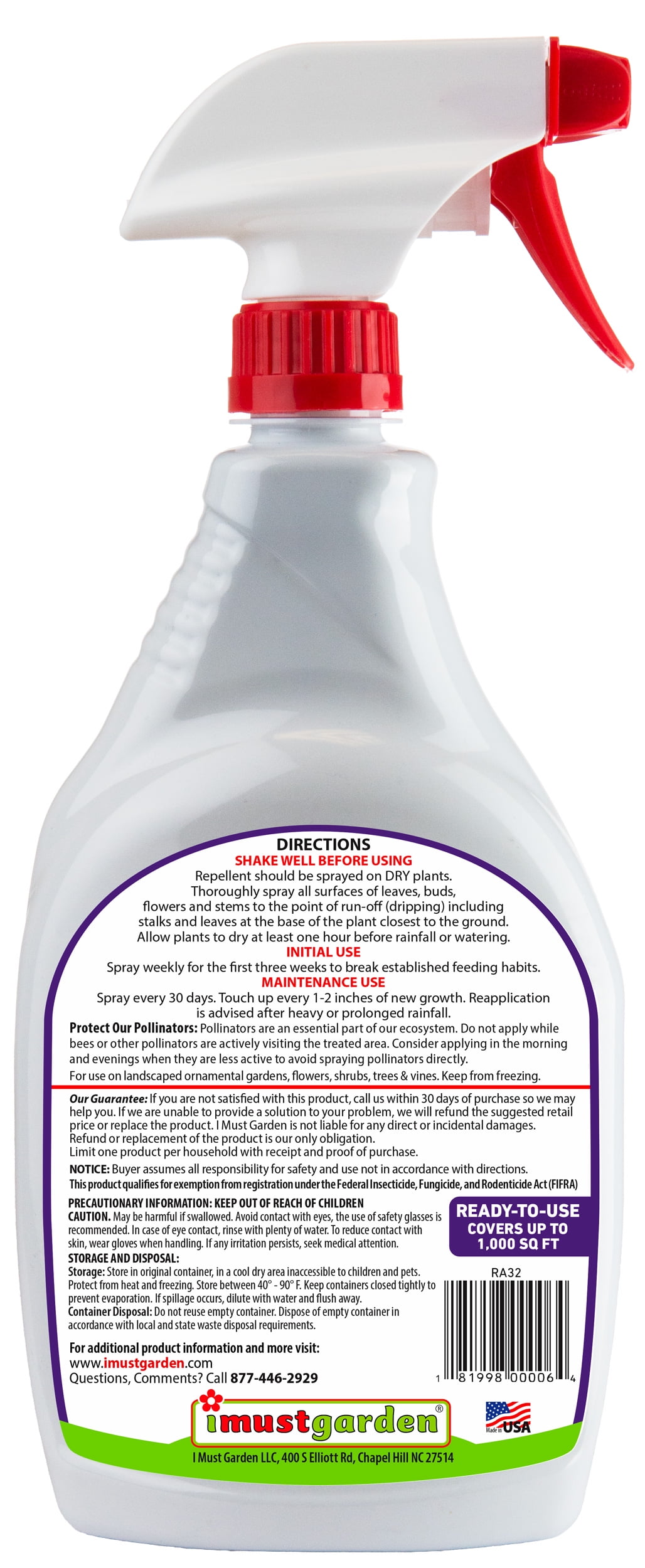 I Must Garden Rabbit Repellent - 32oz Ready to Use