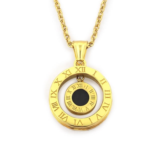 MOON & SELF Collar Rueda Del Destino Laminado Oro 18k Zodiacal Giratorio