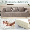 thumbnail image 5 of LUCKHAO 71" Loveseat Sofa, Corduroy Cloud Couch Boneless Sofa with Tilted Armrests, , 2-Seater Sofa with Throw Pillows, Upholstered Deep Seat, No Assembly Required, Camel, 5 of 7