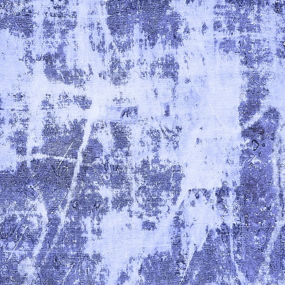 Ahgly Company Indoor Square Abstract Blue Modern Area Rugs, 5' Square