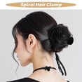 thumbnail image 2 of Miangastore Pince à Cheveux Spirale pour Femmes et Filles Dôme en Résine Noire Antidérapant Support de Chignon Rond Pince à Cheveux Tête de Champignon pour Style Naturel, 2 of 9
