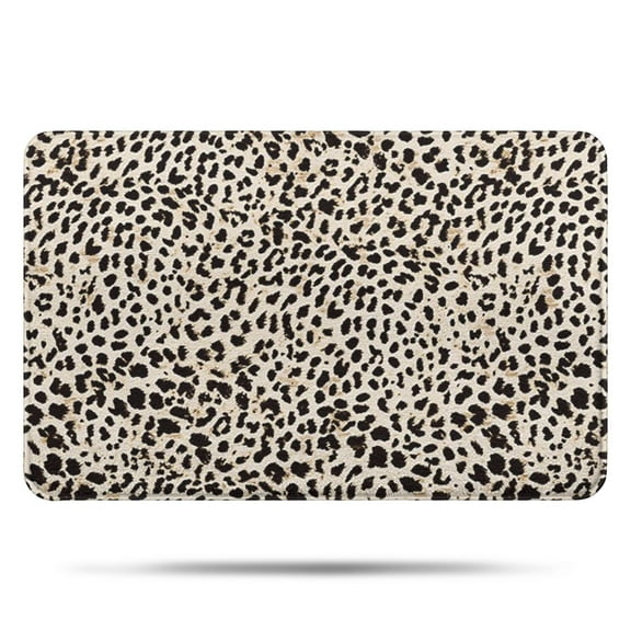 Black and Tan Leopard Print Bathroom Rugs Mat,Non Slip Microfiber Bathroom Rug,Rubber Backing,Soft Bathroom Mats for Bathroom Floor,Tub and Shower,17x27in(43x68cm)