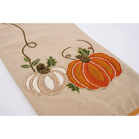 

Embroidered Pumpkin Runner Beige