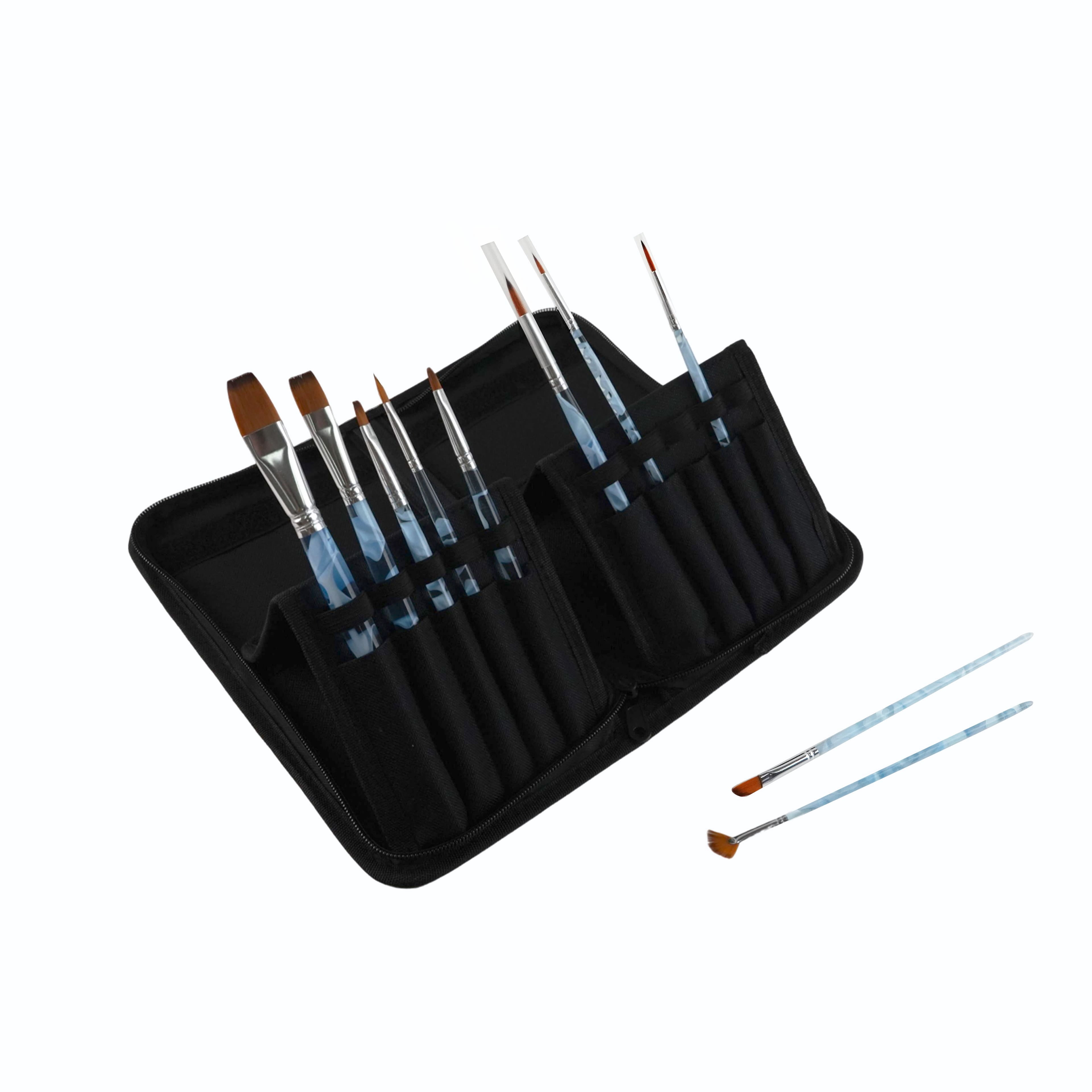 Artist's Loft Artists Loft Taklon Brush Set, Watercolor & Gouache, Blue/Silver, 11-Piece