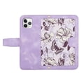 thumbnail image 4 of Allytech iPhone 11 Wallet Case, Chic Flower Pattern PU Leather Shoulder Strap Hand Wrist Cards Holder Stand Protective Flip Folio Cover for Girls Women Phone Case for Apple iPhone 11 - Purple, 4 of 14