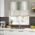 thumbnail image 5 of Green White Ombre Valances for Windows, Decorative Rod Pocket Window Valance Curtains, Country Pastoral Gradient Minimalist Short Curtain Drapes for Kitchen/Living Room, 2 Panels, 42" W x 12" L, 5 of 8