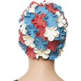 thumbnail image 3 of Bonnet de Bain à Pétale Floral pour Femmes – Style Rétro Vintage Bonnet de Bain pour Cheveux Longs et Courts, 3 of 5