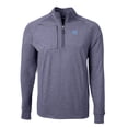 thumbnail image 2 of Men's Cutter & Buck  Heather Navy North Carolina Tar Heels Big & Tall Adapt Eco Knit Quarter-Zip Pullover Top, 2 of 3