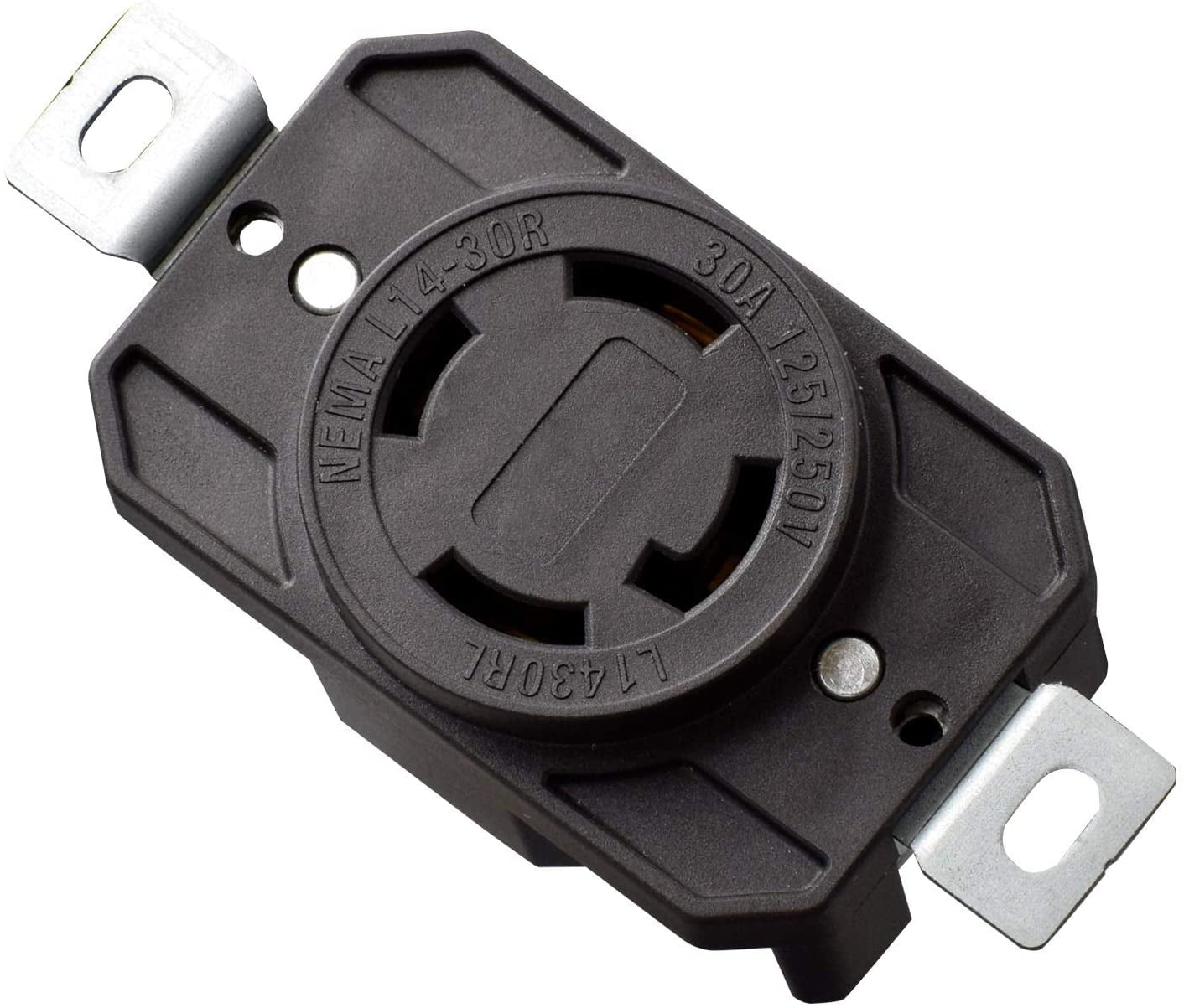 AIDA 30 Amp, 125/250 Volt Grounding Heavy Duty Turnlok Single