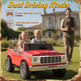 thumbnail image 6 of TOKTOO 24V Licensed 1973 Ford F-150 2 Seater Ride On Truck for Kids, Electric Ride On Car with Parent Remote Control, 400W Powerful Wheel, LED Lights, Music Player, Ages 3–8, Red, 6 of 9