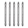 thumbnail image 1 of Uxcell 5pcs Punta de destornillador magnética de doble extremo 6.35mm PH2 4" de longitud 1/4" de vástago hexagonal de acero S2, destornillador Phillips de dos lados, 1 of 7