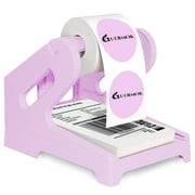 GUERMOK Thermal Shipping Label Holder for Rolls & Fan-Fold, Fragile Stickers for Shipping, Label Stand Desktop Printer Holder-Home Office Accessory Sticker Dispenser for Holographic (Purple)