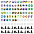 thumbnail image 3 of 20pairs 12mm Mix Dome Glass Dragon Eye Cat Eye Round Animal Toy Eye With Plastic Base&Washers Flat Back Cabochons For DIY Crafts Plush Dolls Making, 3 of 3