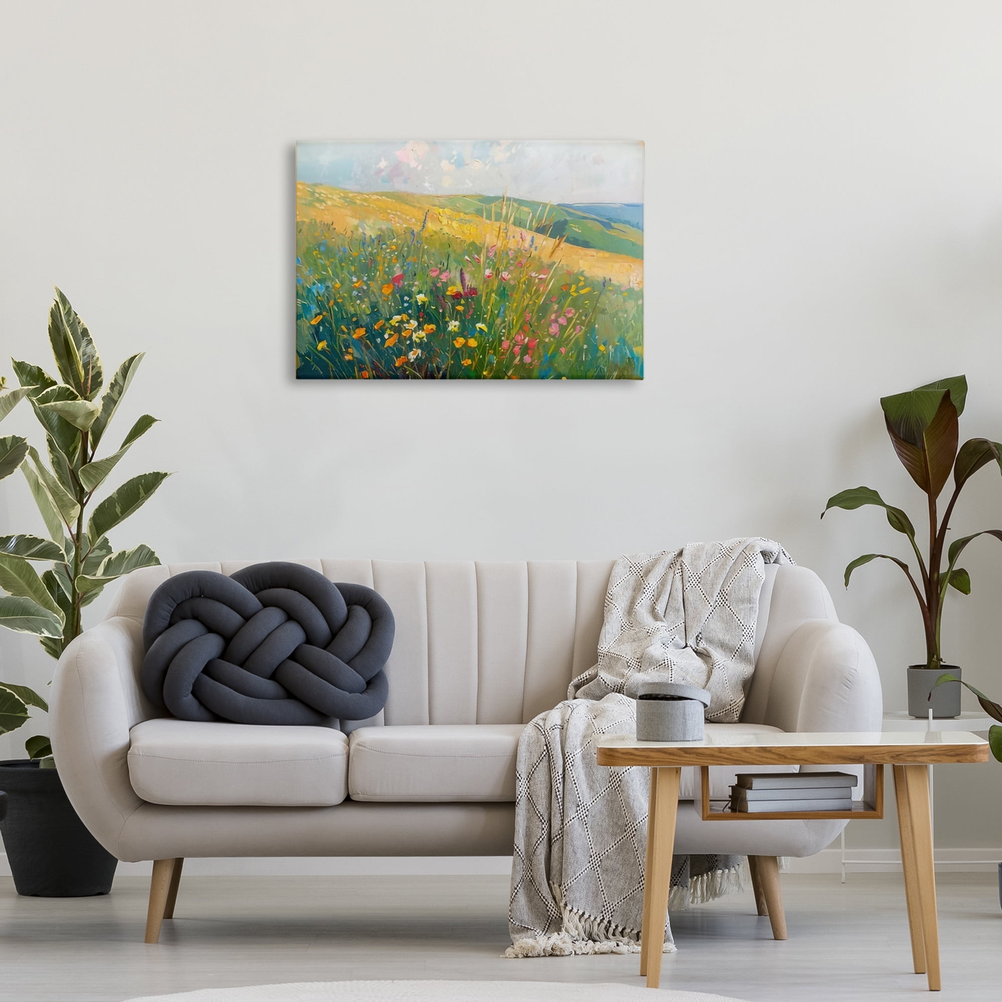 Stupell Industries Wildflower Hills View Landscape & Nature Painting Wrapped Canvas Art Print Wall Art, 30 x 20