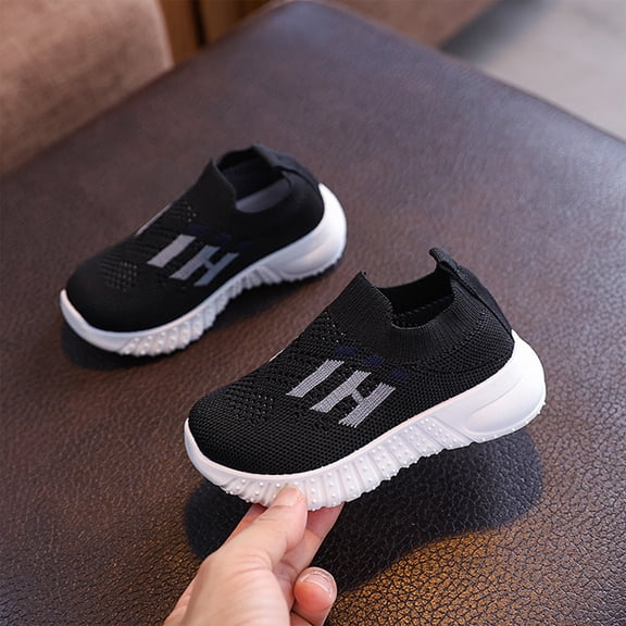 Kids Sneakers, Basketball Shoes, Shoes for Kids, Girl School Shoes, Kids Shoes, Kids Toddler Lightweight Walking Shoes Mesh Breathable Tennis Shoes for Girls, Black US-6C/EU-22