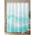 thumbnail image 4 of Aqua Mountain Gradient Shower Curtain Set ，Waterproof Fabric Shower Curtains Watercolor Texture Abstract Art Shower Curtains for Bathroom,Bathroom Decor 36"x72", 4 of 6