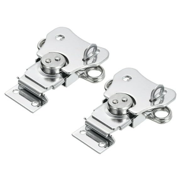Uxcell 2Pcs Butterfly Twist Latch, 3 Inch Alloy Spring Loaded Twist Latch Keeper Toggle Clamp, Silver