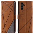 thumbnail image 1 of For Samsung Galaxy S24 Fe Case Imprinted Lines Pu Leather Splicing Wallet Phone Cover, 1 of 5