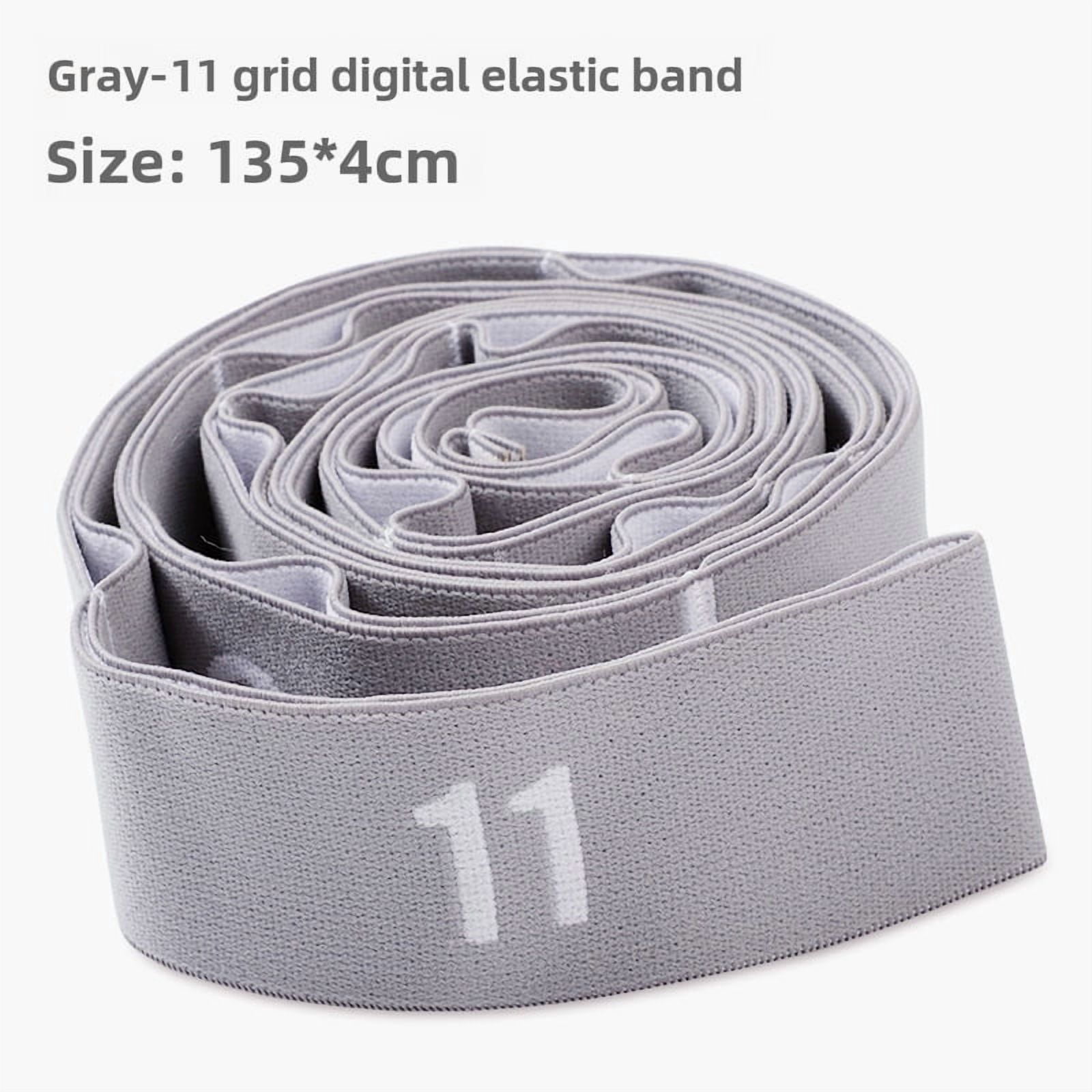 Gray 11-Level Yoga Resistance Band with Open Knee Design - High Elasticity Fitness & Dance Training Tool for Flexibility, Muscle Strengthening, Hip Flexion, and Ligament Stretching - Durable, Easy to